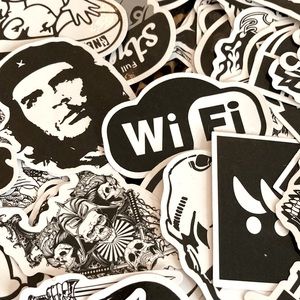 Black and White Edgy Punk Emo Goth VSCO Scene Stickerbomb Sticker Random Pack 10